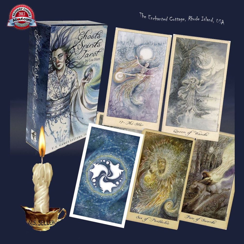 Halloween GHOSTS & SPIRITS Tarot Fortune Telling Lisa Hunt 61 pg BOOK+79 CARDS